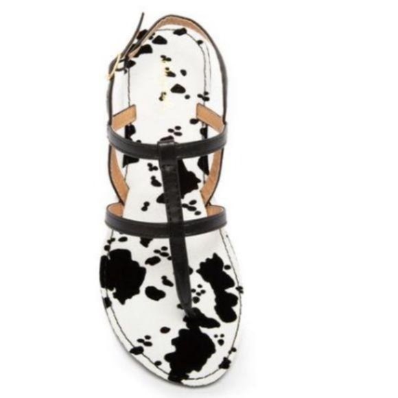 !! NEW !! Strappy Cow Print Sandals in Cream - Picture 6 of 6